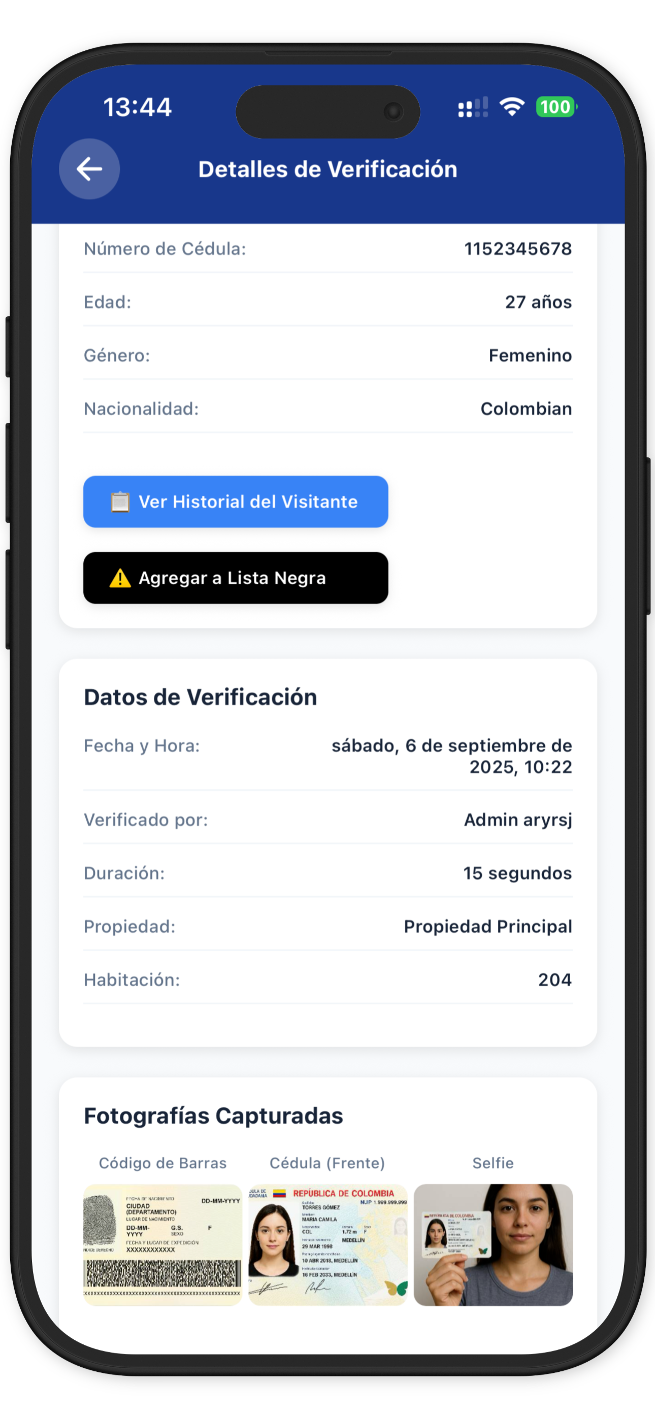 Verificación de visitantes
